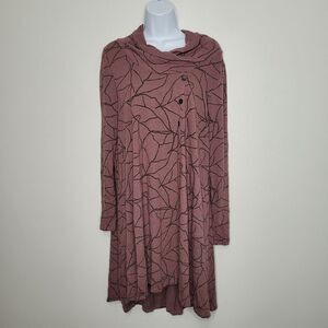 Chalet oversized lagenlook long sleeve line design pull over dress size Small